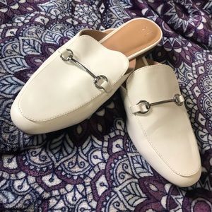 a new day, white flats, size 8